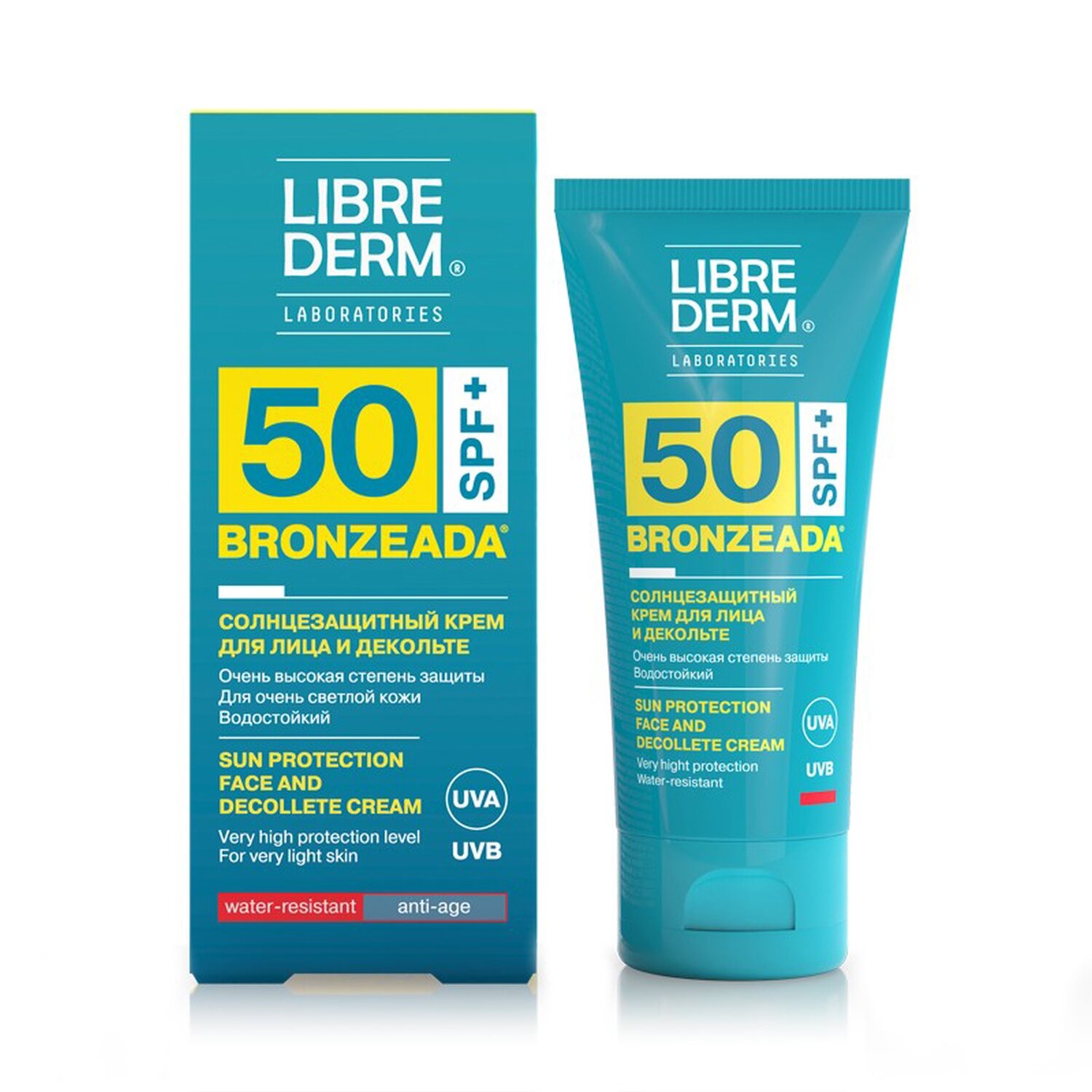 Крем Librederm Bronzeada SPF50, для лица и зоны декольте, 50 мл — фото 1