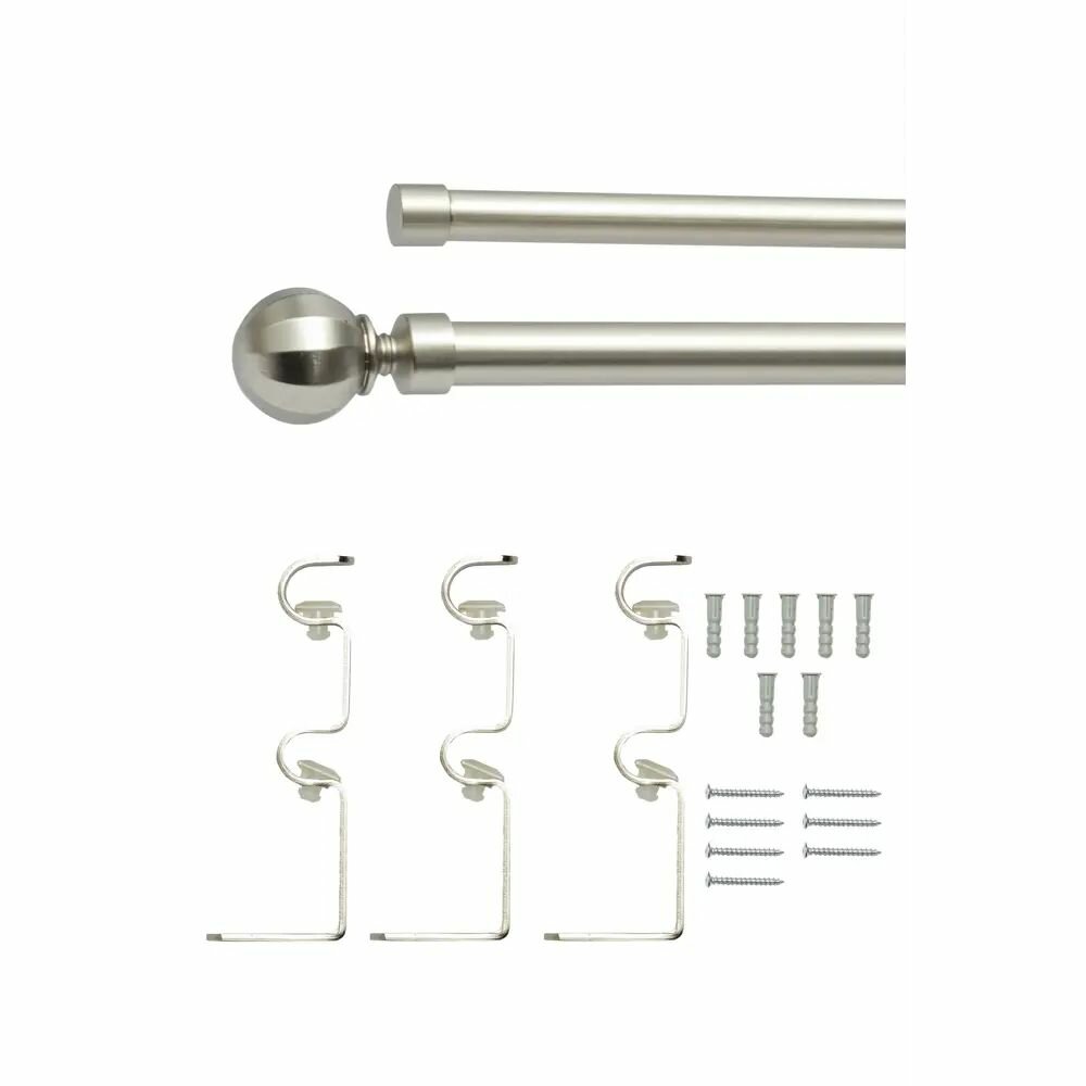 Карниз для штор раздвижной двухрядный HB-CR006 160-300 см сталь цвет черный/хром