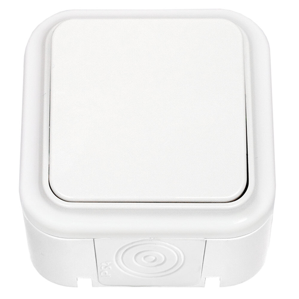 Выключатель 1-клавишный брызгозащищенный IP54 о/у Bylectrica Пралеска белый А1 6-222