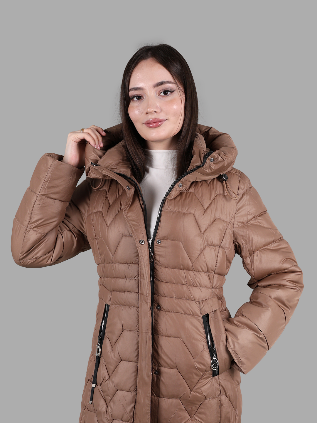 Куртка , размер 48, коричневый — фото 1