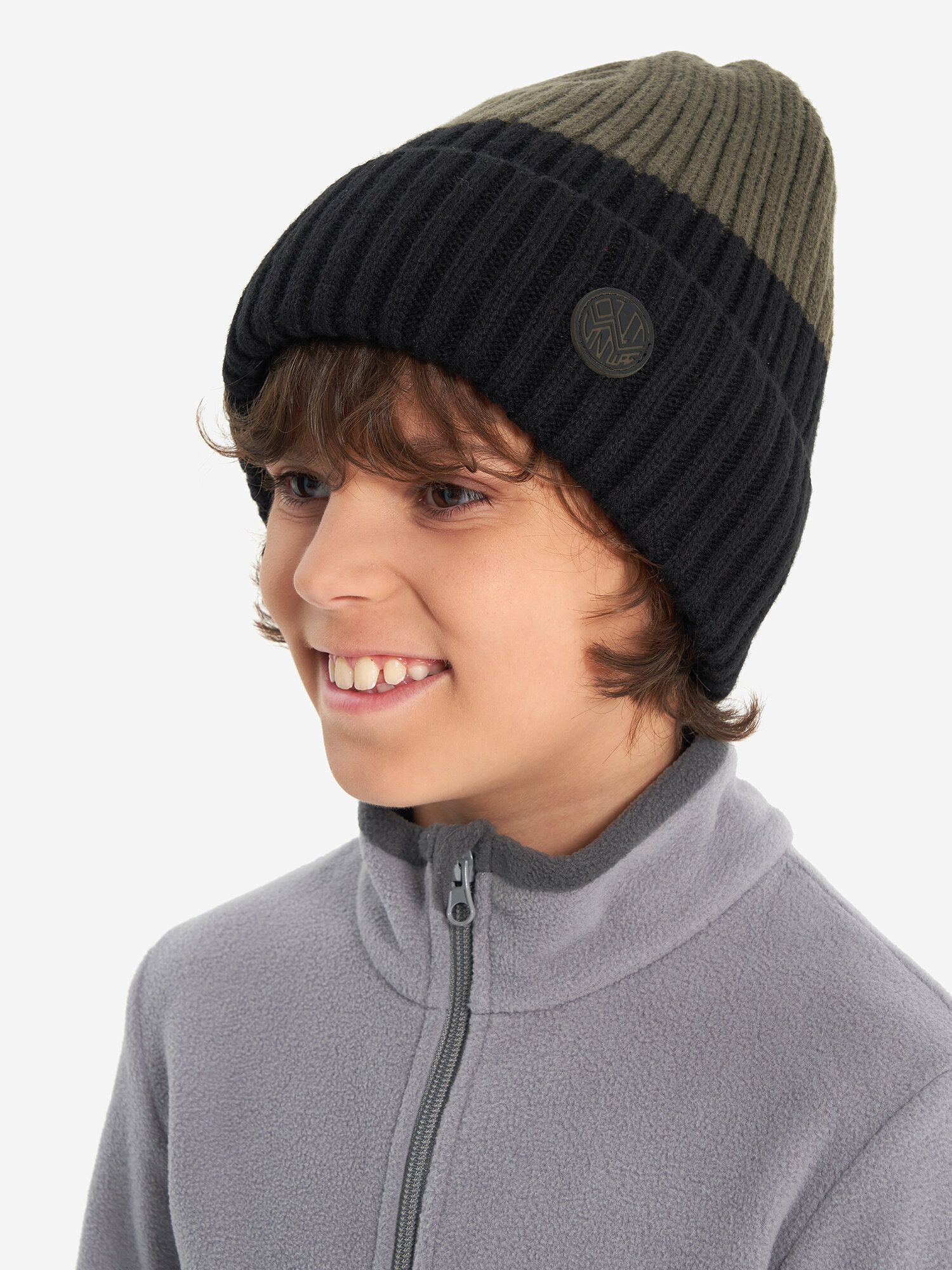 Шапка-бини OUTVENTURE для мальчиков, размер 54, черный/зеленый