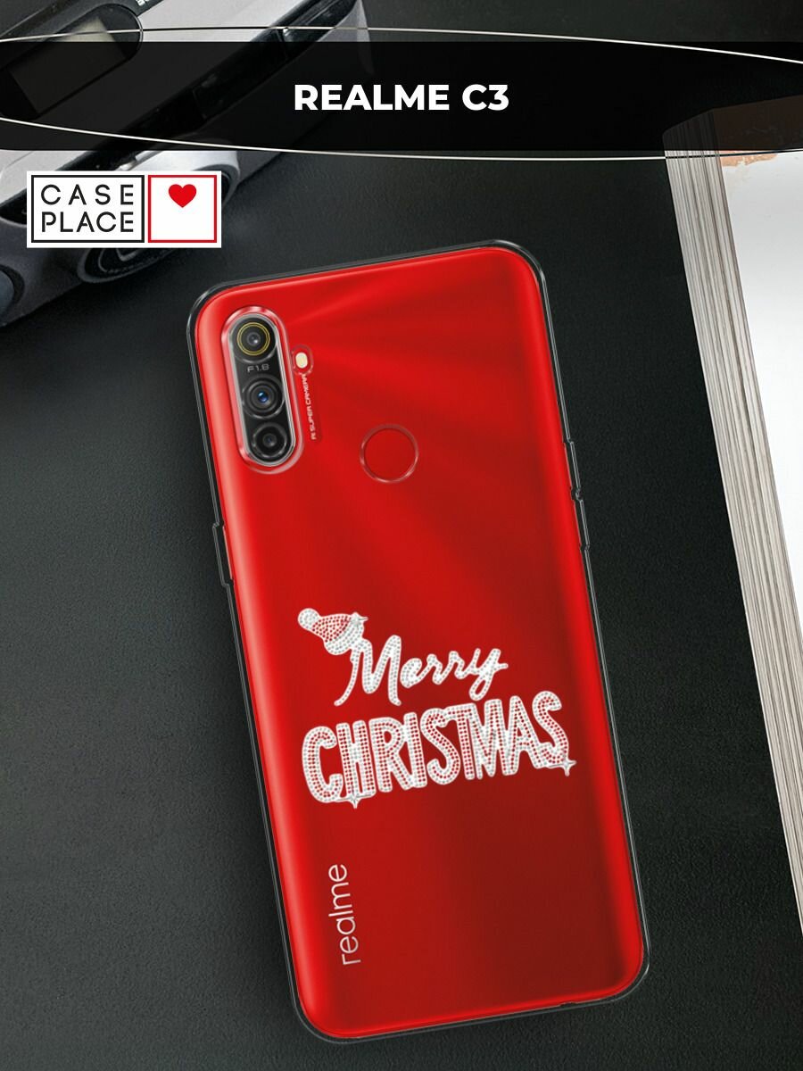 Чехол на Realme C3 / Реалми C3 с принтом "Merry christmas"
