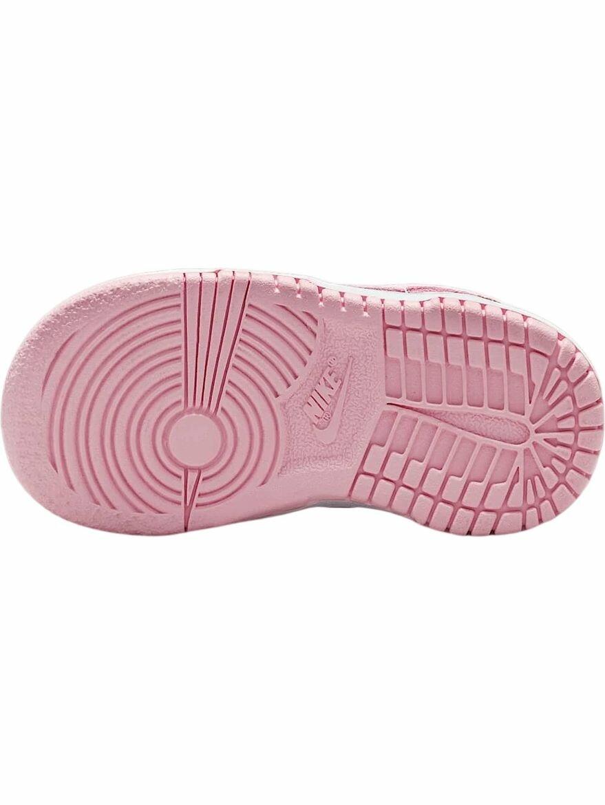 Кеды NIKE Dunk Low, размер 6C US, белый/розовый — фото 1