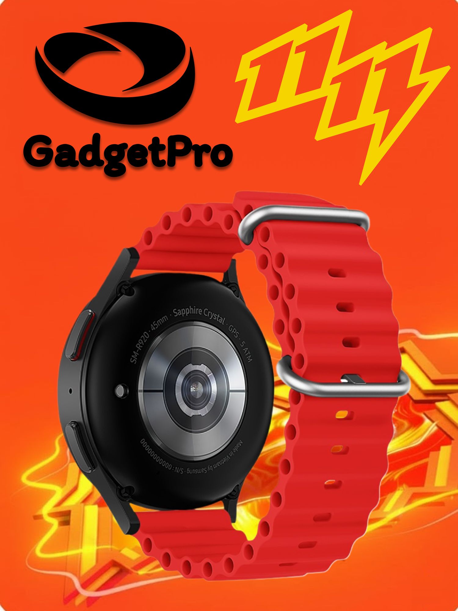 Силиконовый ремешок Hoco WH01 Marine 20 мм, red, двойная застёжка, универсальный