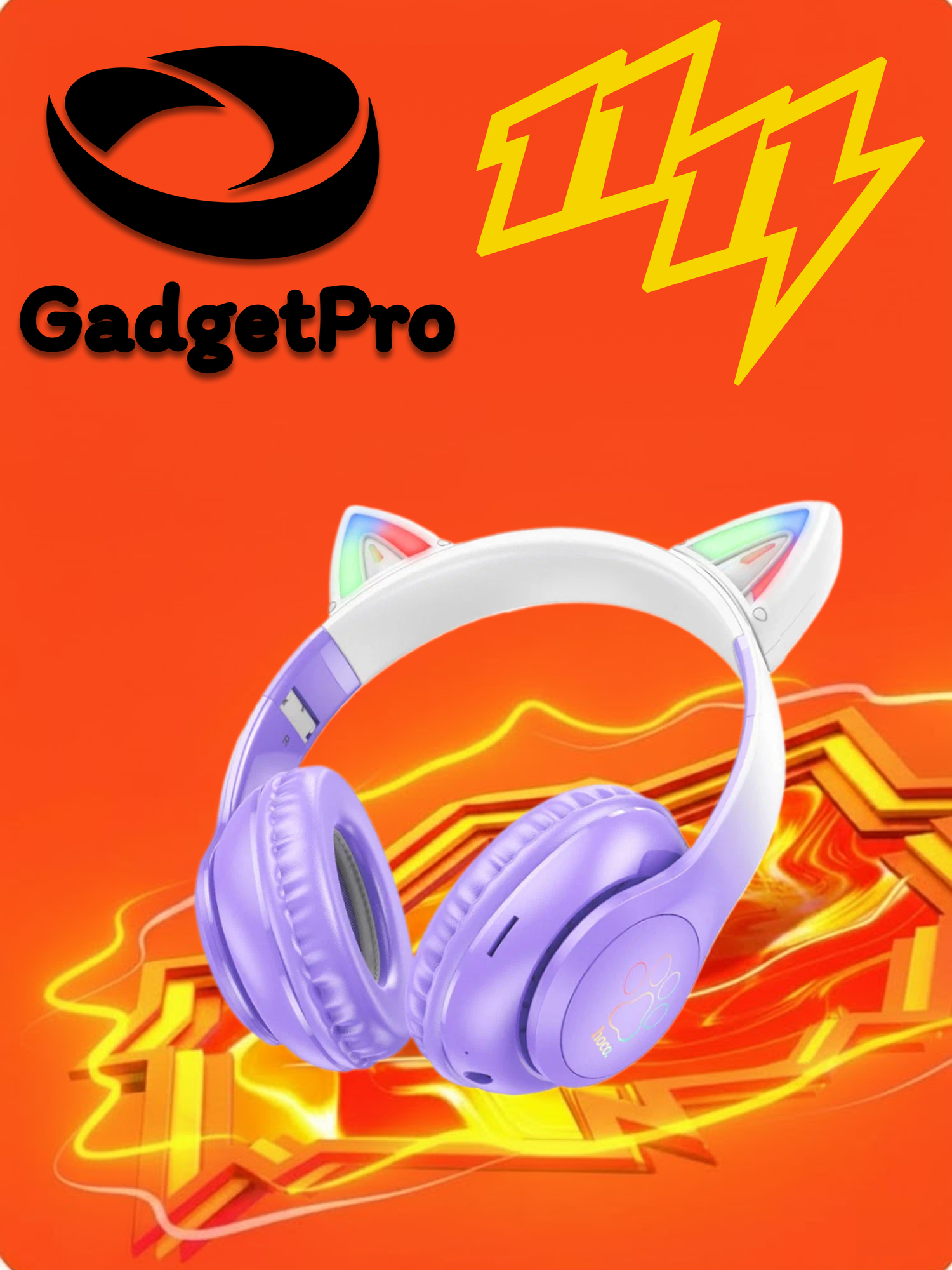 Беспроводные наушники hoco W42 с кошачьими ушками и Hi-Fi звуком