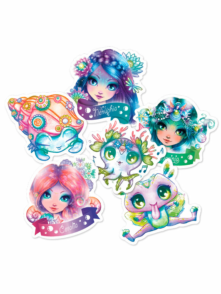 Набор декоративных виниловых наклеек Nebulous Stars обитатели водного мира 50 шт. Серия Space 11460-2_NSDA