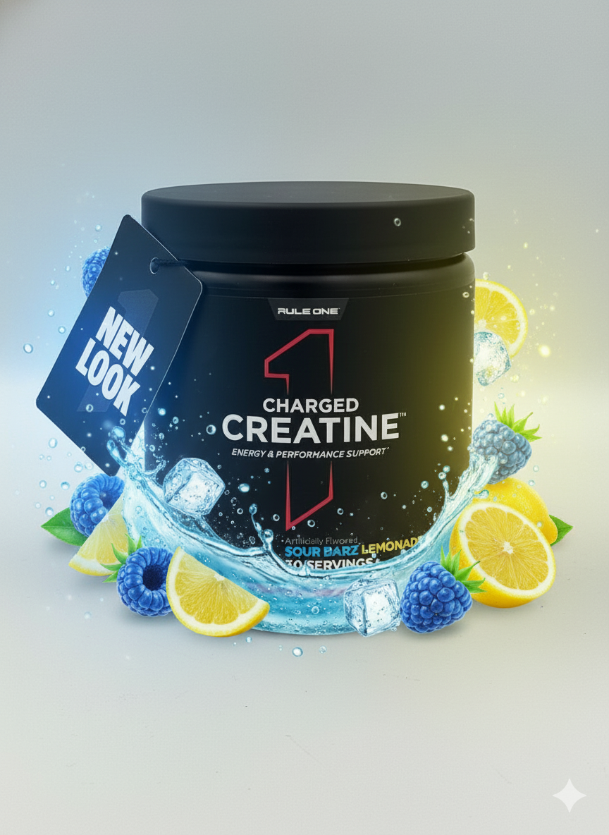 Rule1 Charged Creatine 270g вкус , Blue razz lemonade креатин комплекс для роста мышц