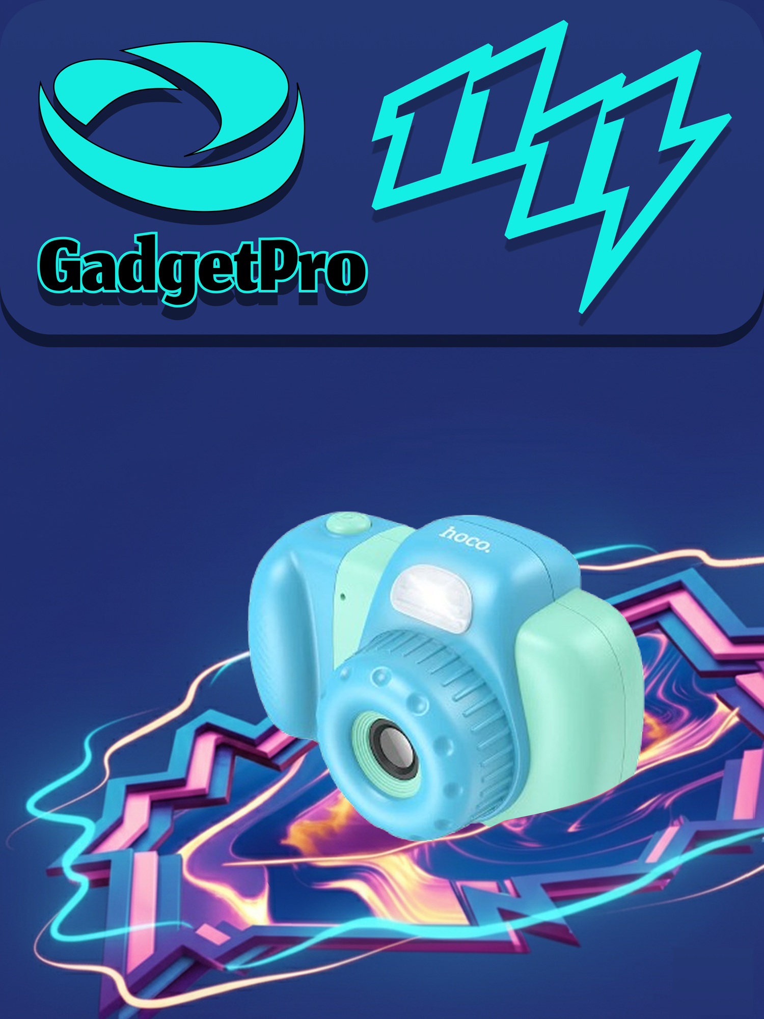 Детский фотоаппарат Hoco DV201: цифровая камера для детей, розовая, 5 Мп, видео, SD карта, надежный.