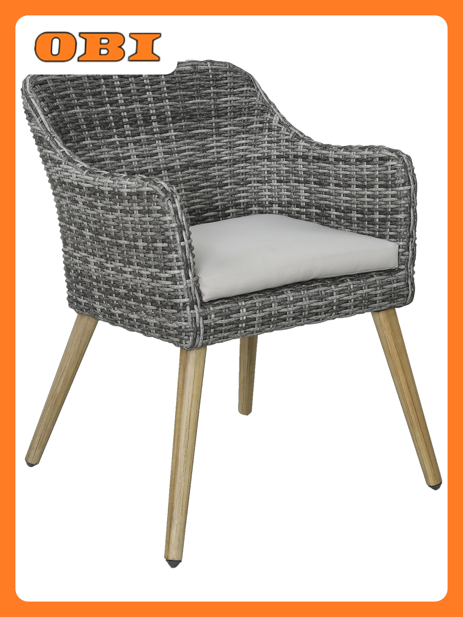 Кресло садовое металл/текстиль акация 59х63х80 см серая максимальная нагрузка 150кг