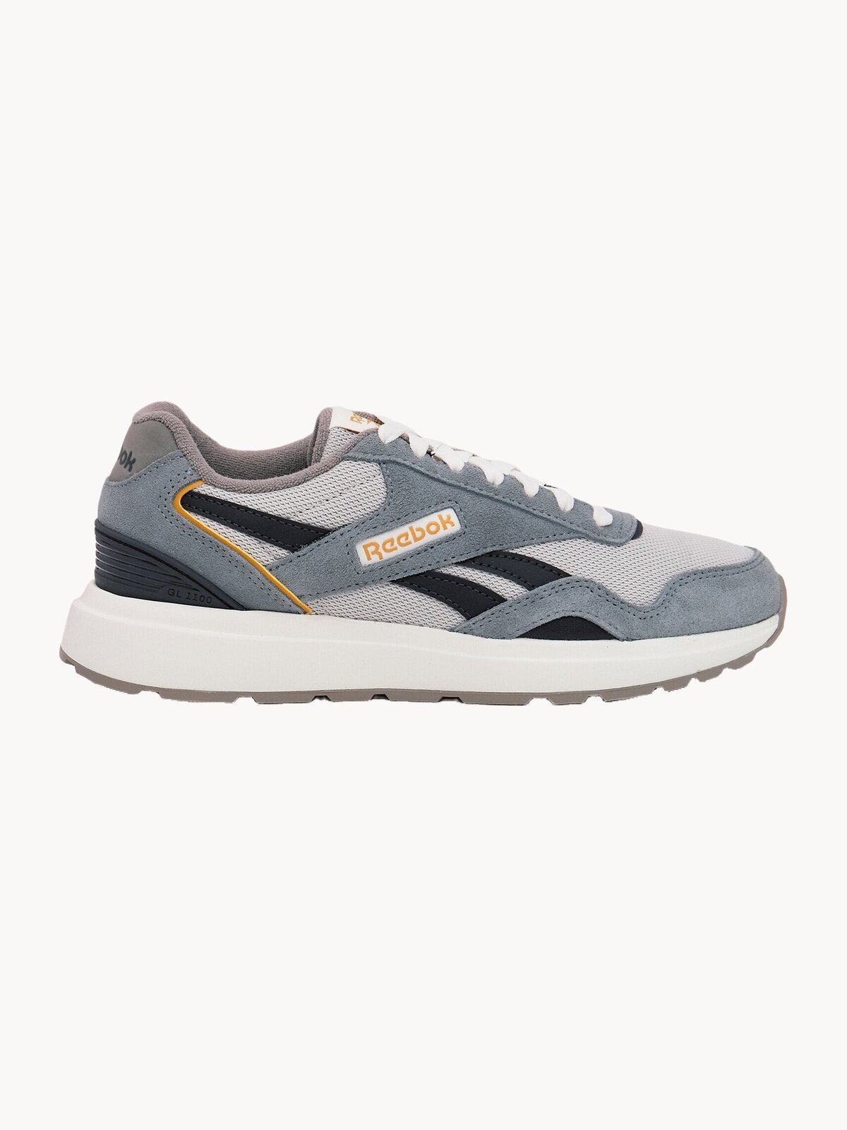 Кроссовки Reebok GL 1100, размер 11 US, серый/черный/желтый