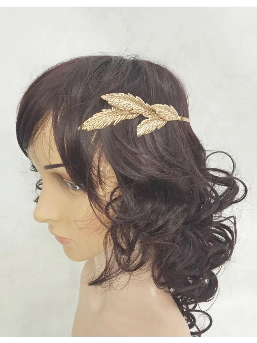 Ободок Сфера "Лавровый венок", металлический, с декоративными элементами лавра, 15х12х4 см — фото 1