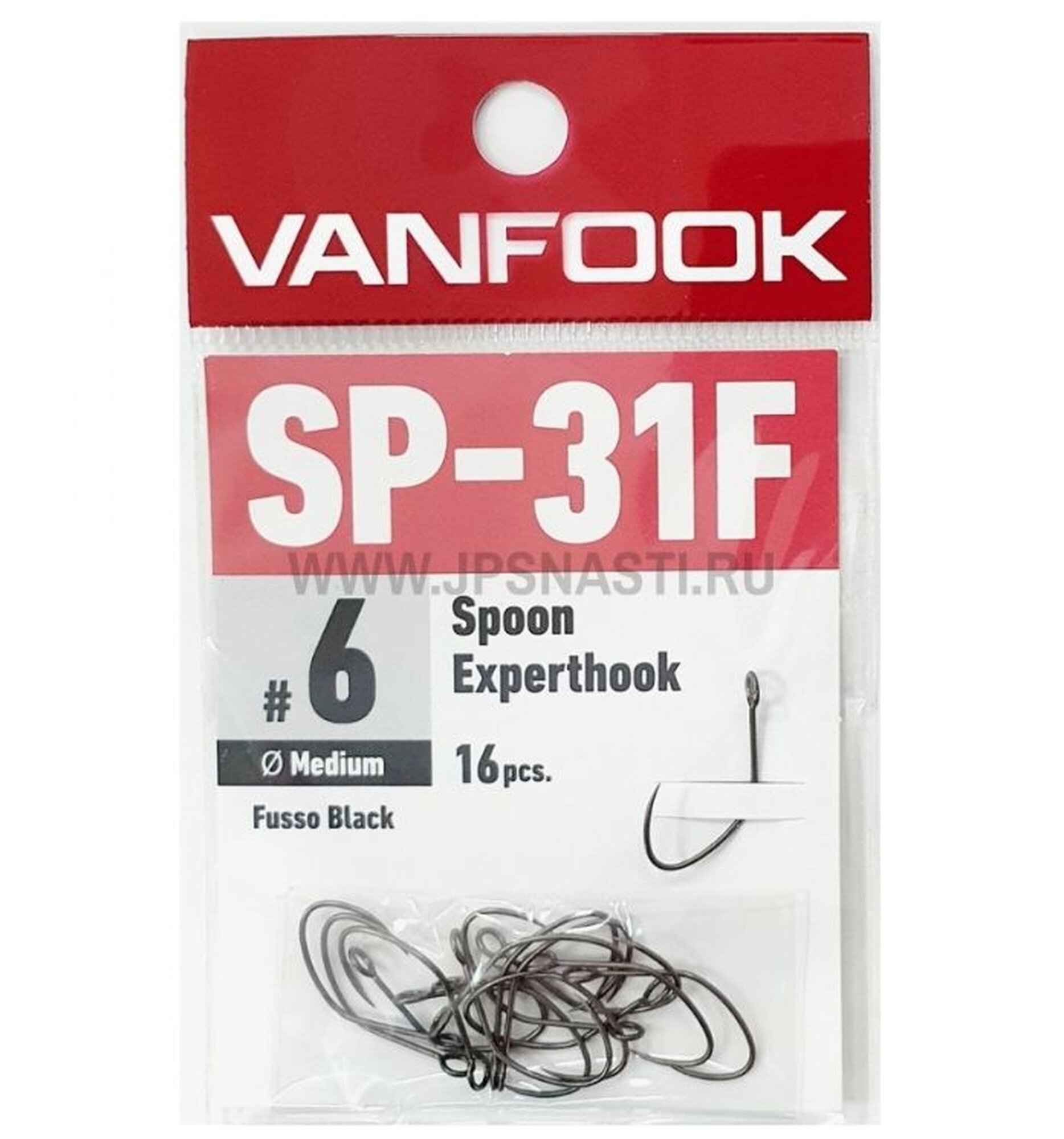 Крючки одинарные Vanfook SP-31F Fusso Black #6