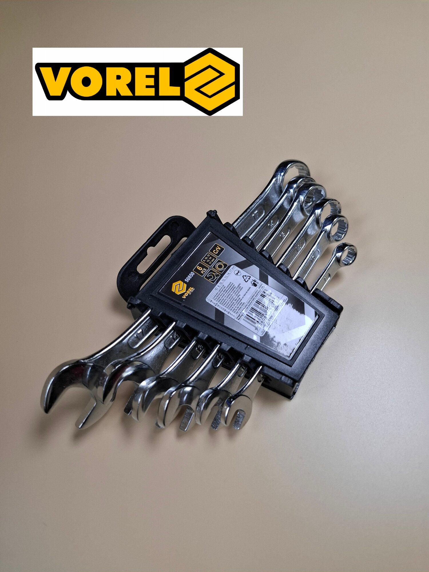 Набор ключей комбинированных VOREL 8-17 мм 6 шт CrV 50850