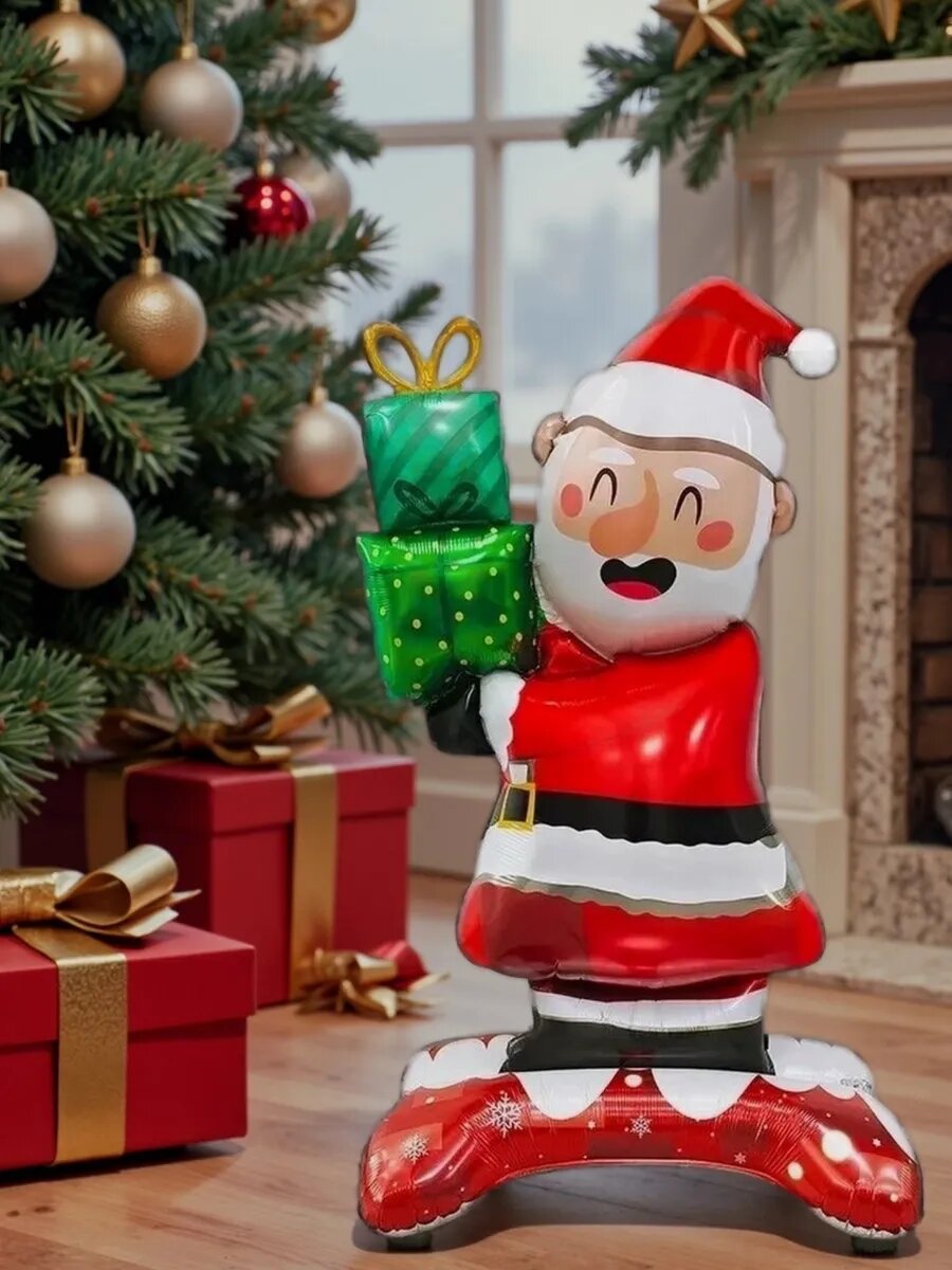 Надувной Новогодний Дед Мороз с подарками — фото 1