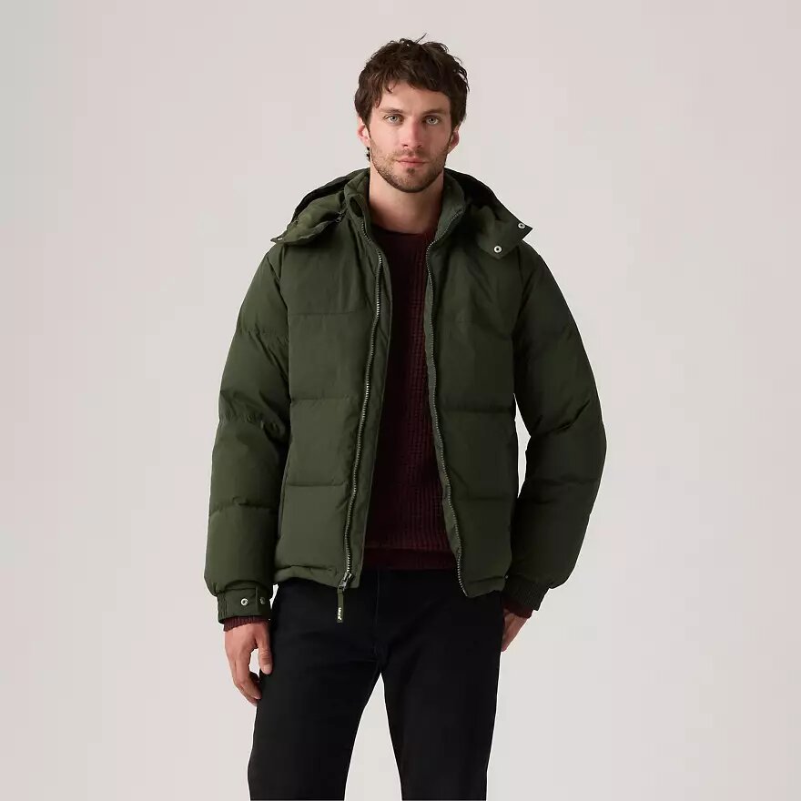 Куртка Levi's Rockridge Short Puffer, размер XL, темно-зеленый — фото 1