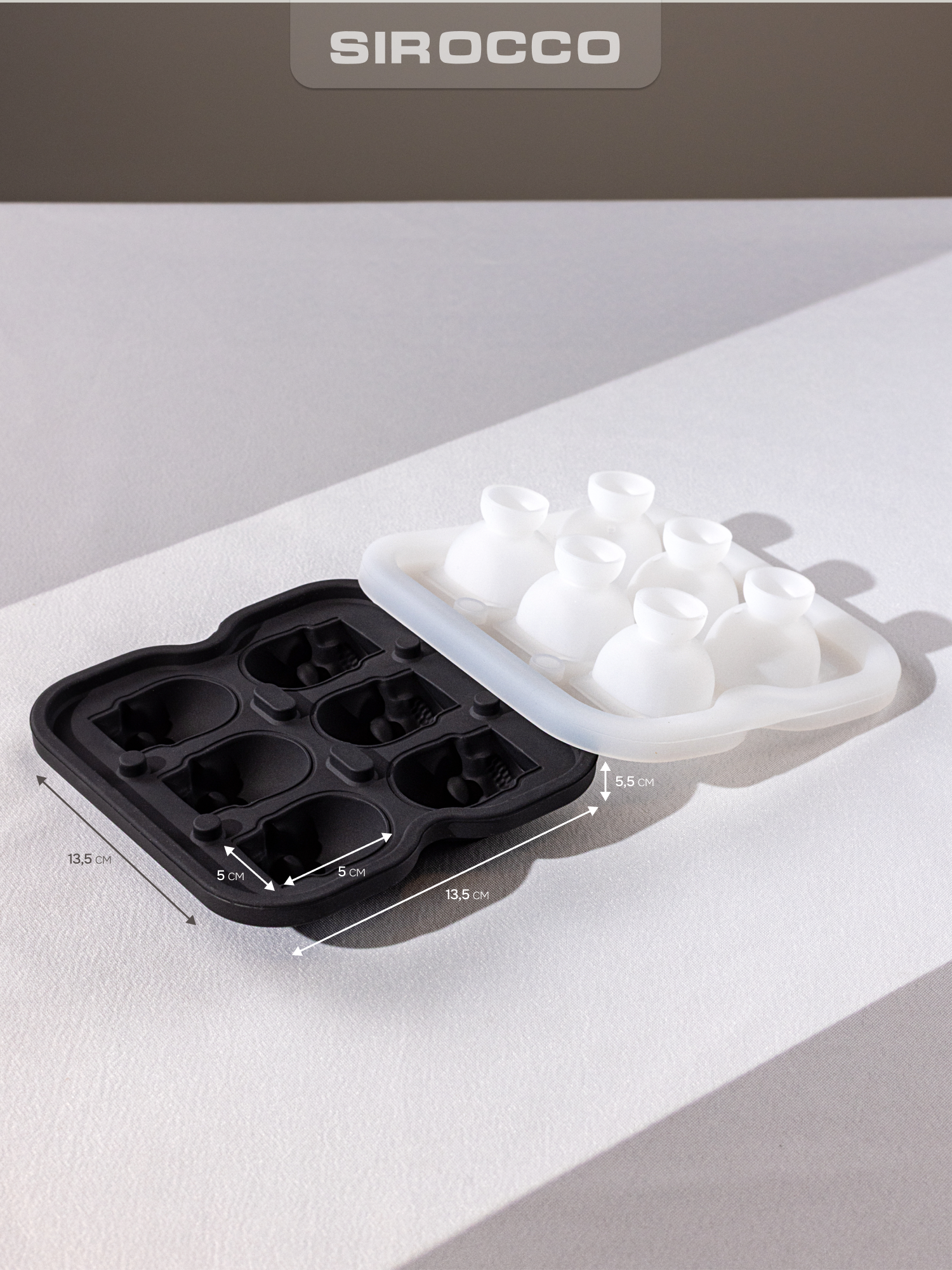 Форма для льда SIROCCO "STRONG" силиконовая, 6 ячейки, черепа — фото 1