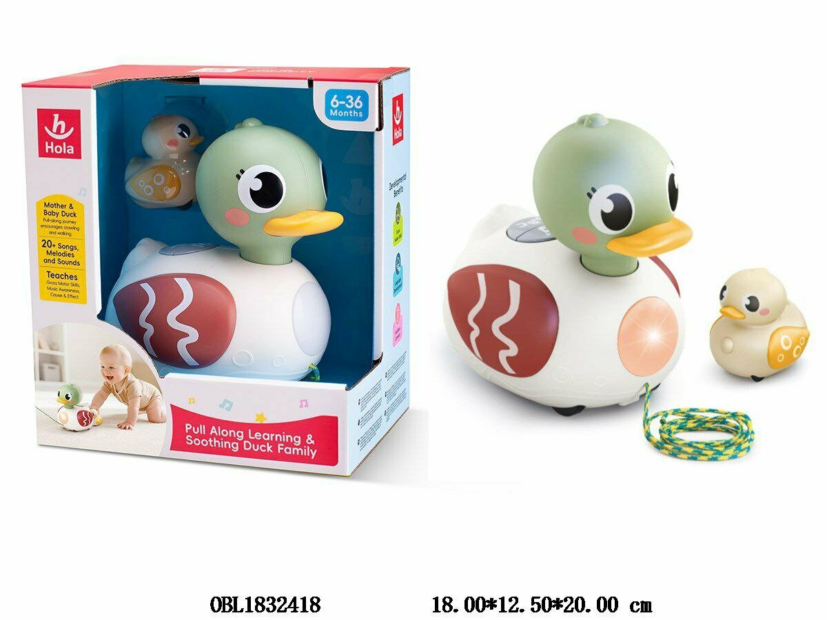 Музыкальная игрушка-уточка для малышей, игрушка для ползания и игр на животике, музыкальная