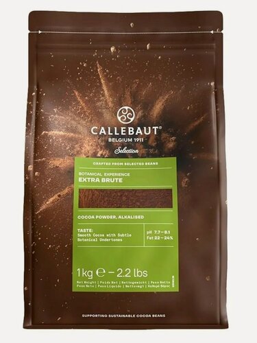 Изображение товара Какао Callebaut Selection - Botanical Extra Brute Powder - 1кг , алкализованный