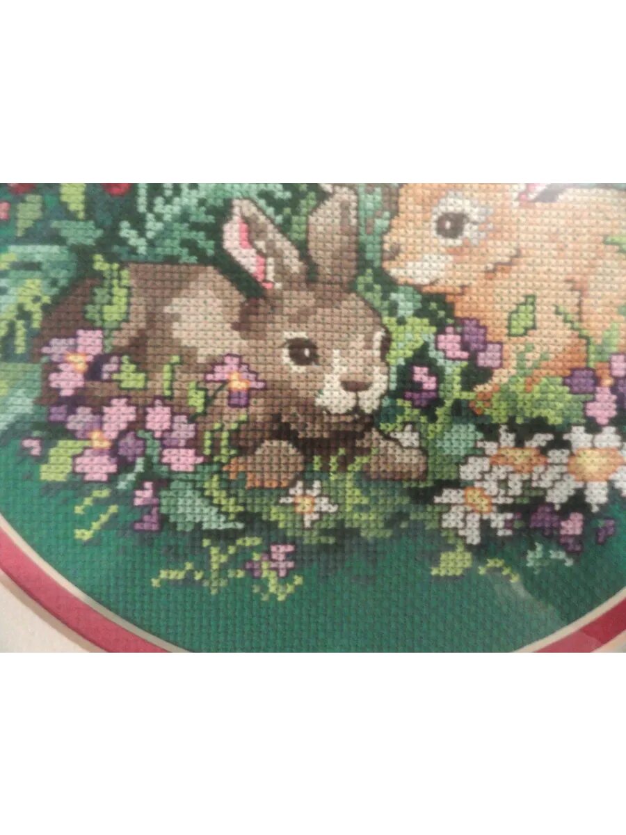 Набор для вышивания крестом зайцы "Flower Patch Bunnies" — фото 1