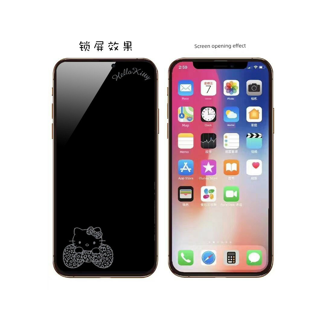 Защитное стекло для iPhone 15 Pro Max с прозрачным покрытием и милым рисунком кошки с пятнами (Леопардовый) для