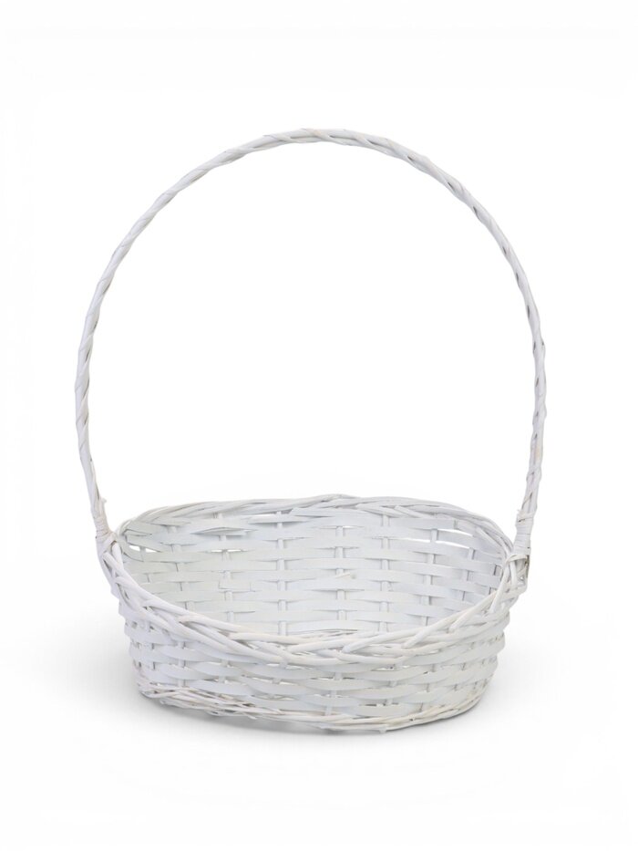 Greengo Корзина плетёная для хранения, из лозы, 39×29×49 см, с ручкой, белая, Greengo