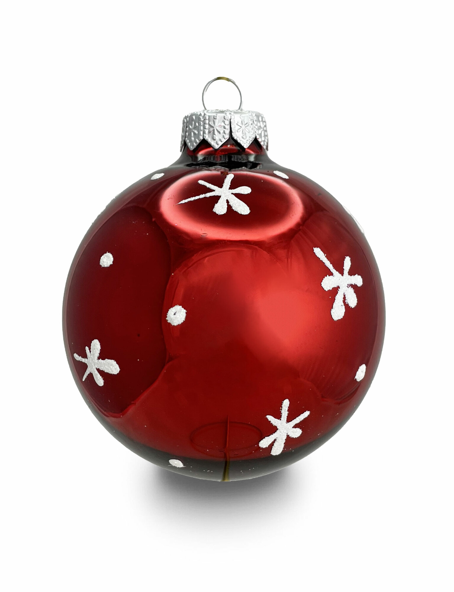 Змея №18, шар елочный красный 80 мм — фото 1