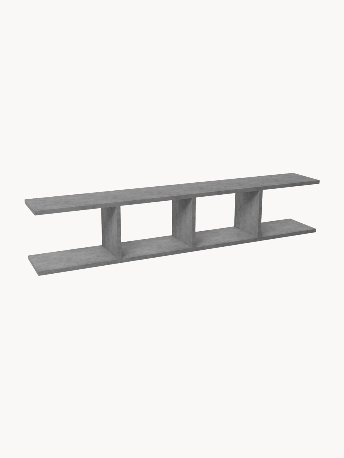 Полка навесная настенная, 120 см, МебеЛи. Серая полка на стену скрытого монтажа.