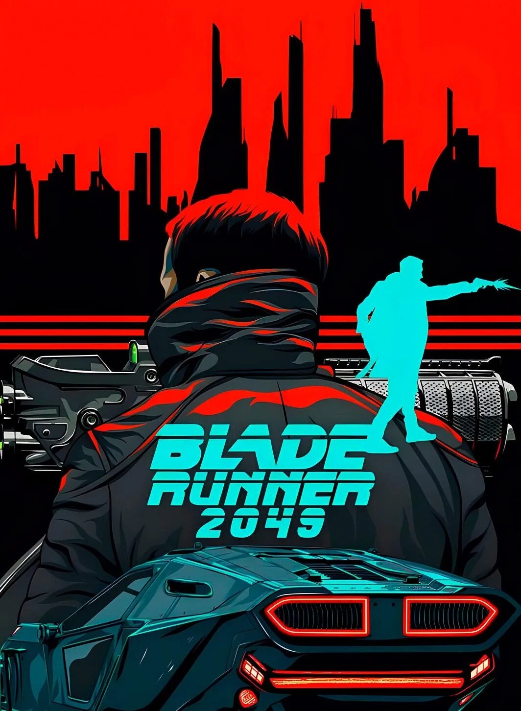 Печать на холсте Blade Runner 2049, 30x42см, черный