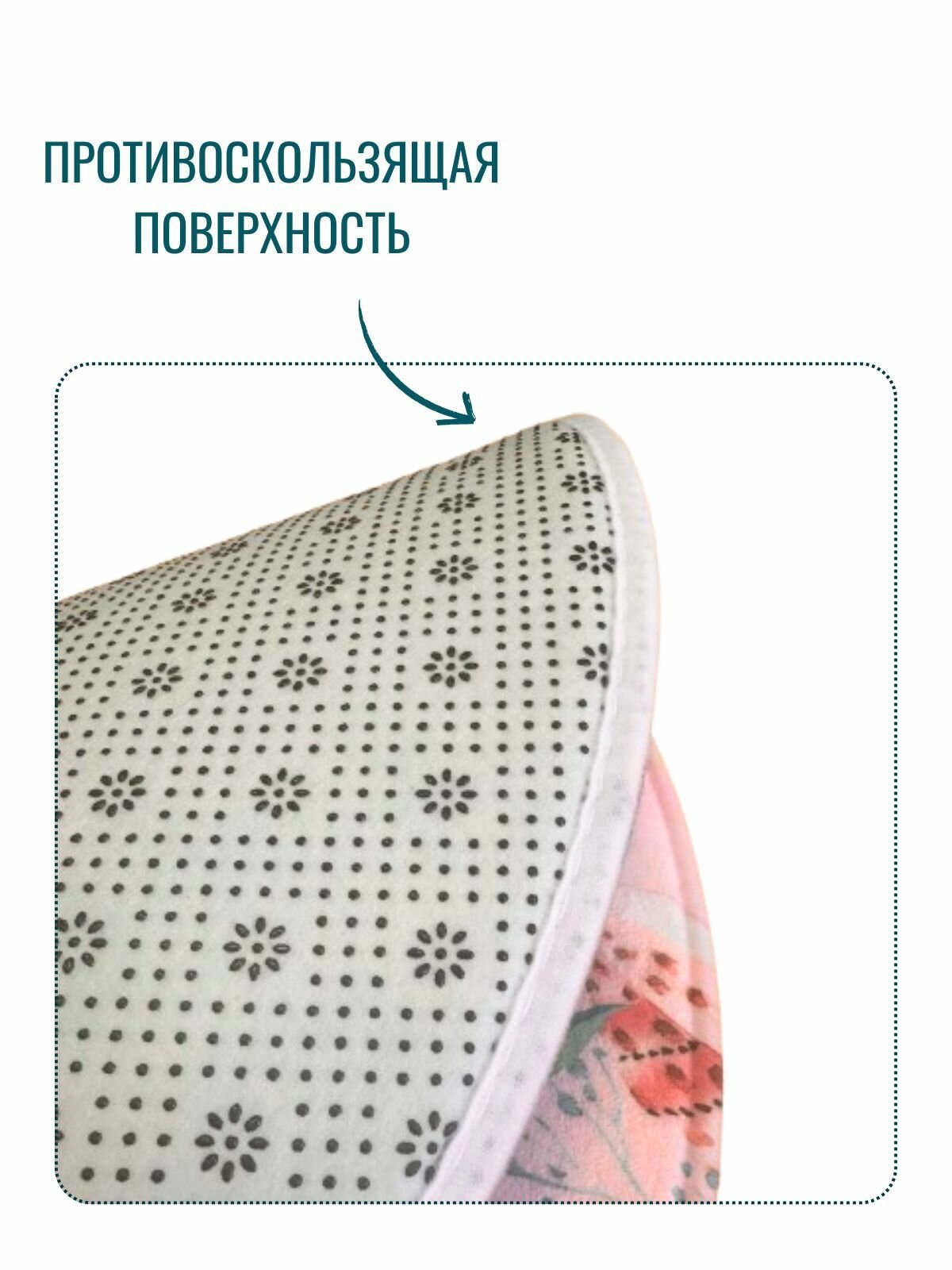 Коврик детский кролик / коврик нескользящий/ коврик без ворса/ Коврик комнатный/ круглый ковер 60 см — фото 1