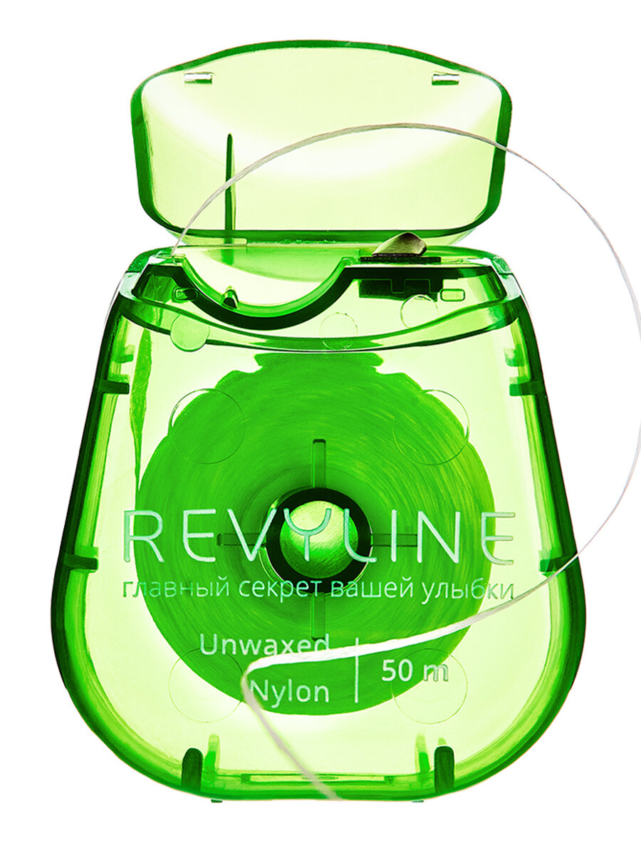 Зубные Нити Зубная нить Revyline невощеная 50 м, для зубов и брекетов, для межзубных промежутков, с мятой, флосс