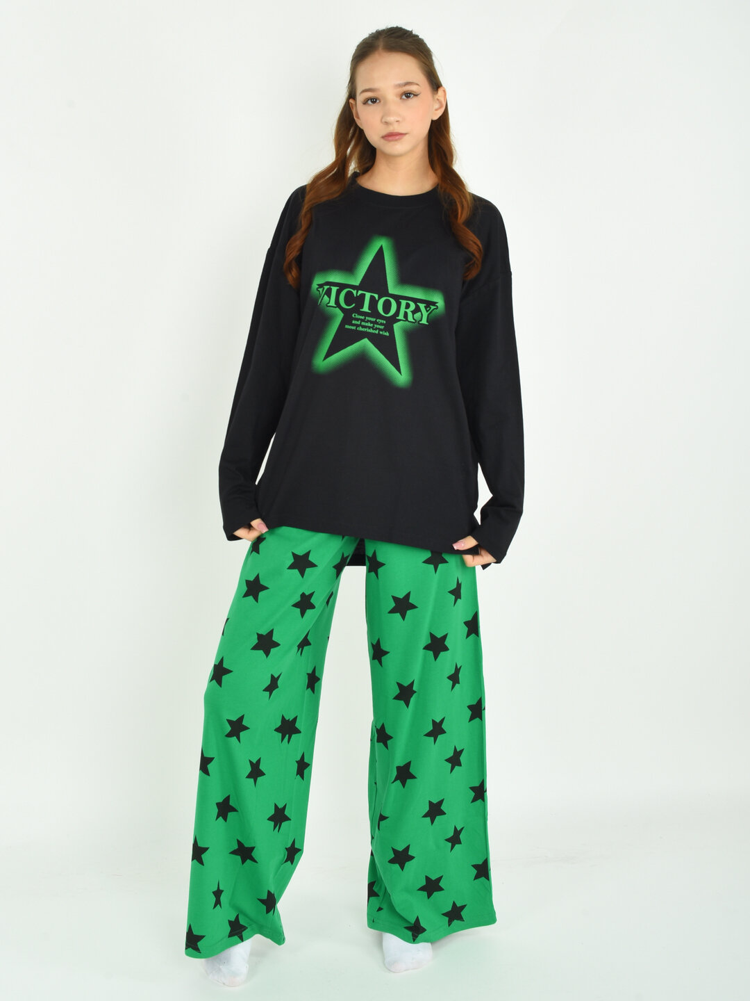 Пижама, размер 158, зеленый — фото 1