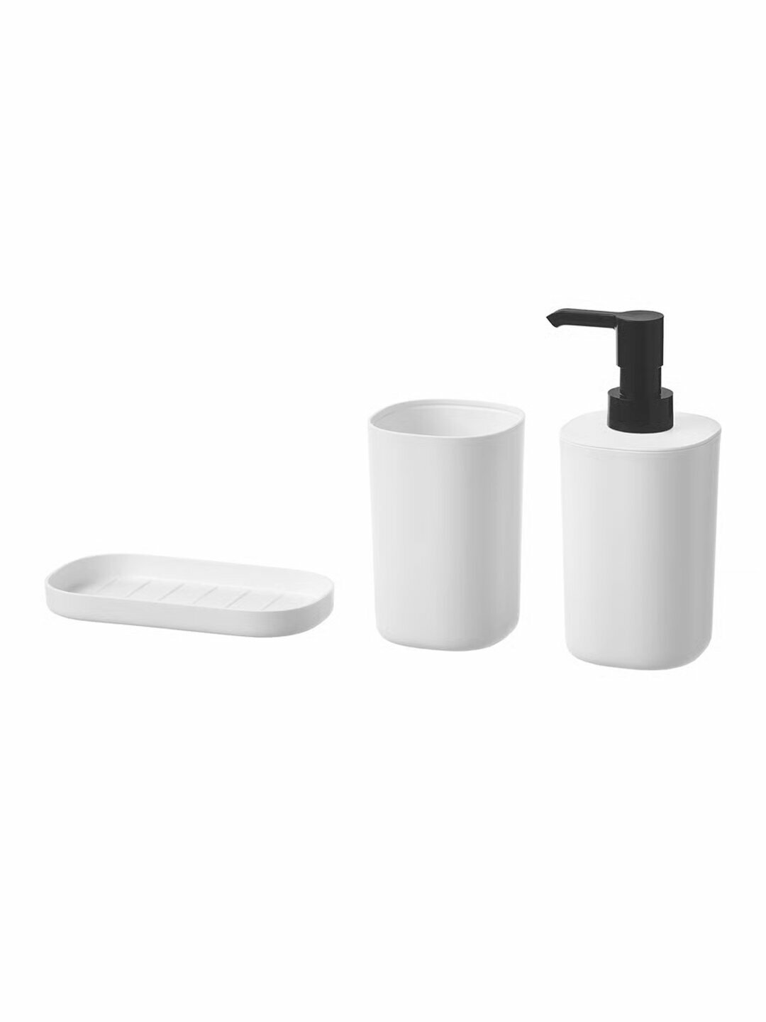 Набор аксессуаров для ванной IKEA STORAVAN, 3 предмета: мыльница, стакан, дозатор, белый