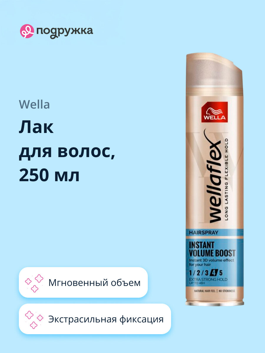 Лак для волос WELLA WELLAFLEX мгновенный объем 250 мл