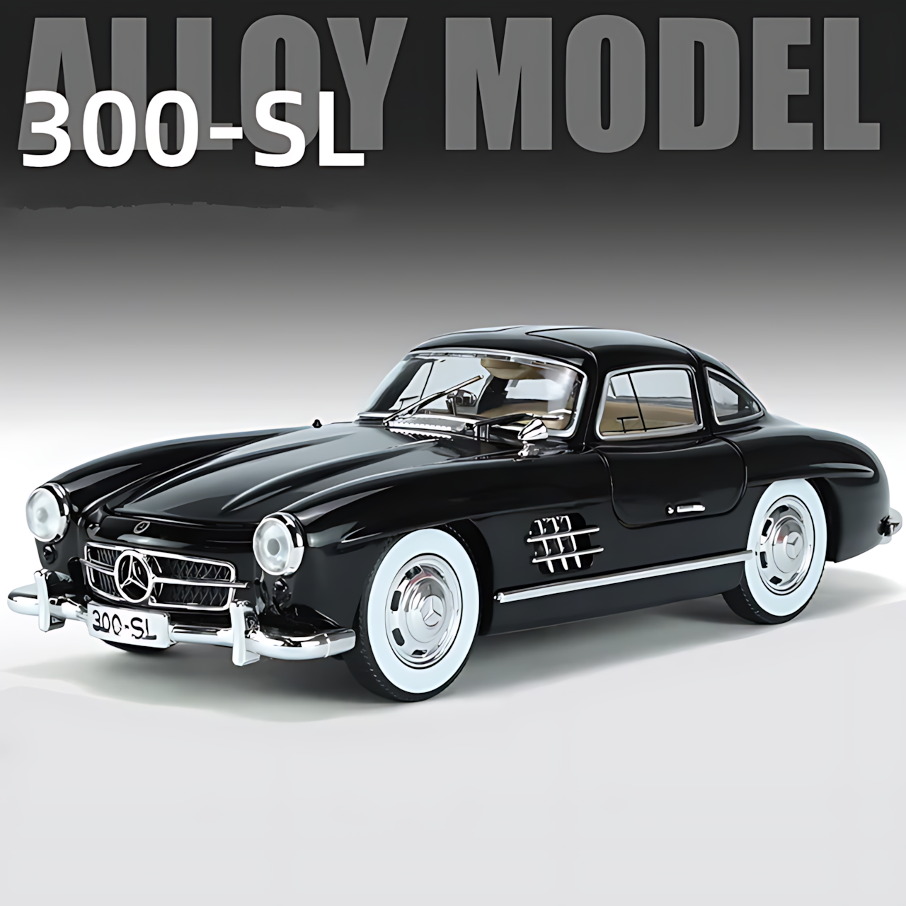 Модель масштабной машины Jinlifang "Мерседес-Бенц" 300SL, 1:24, ретро, металл