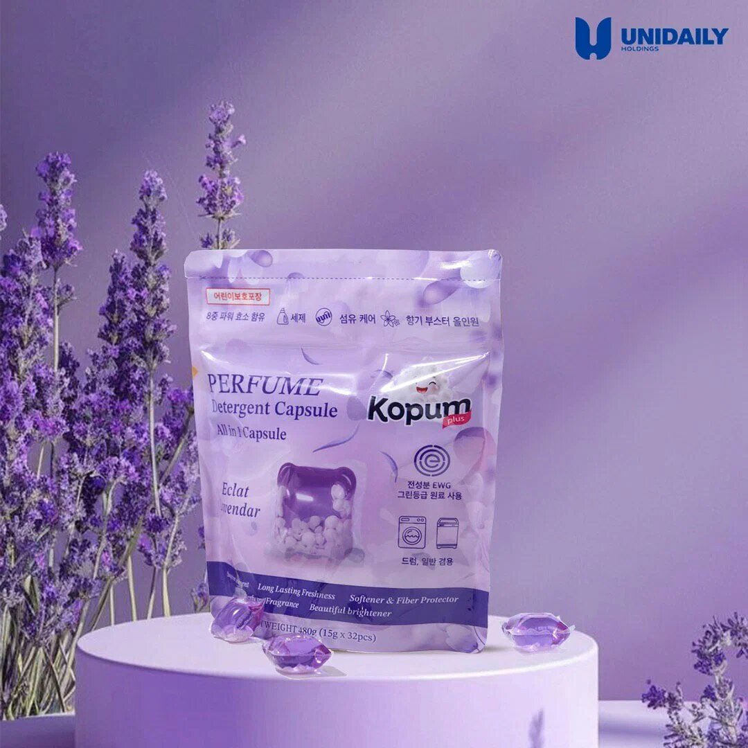 Kopum, капсулы для стирки, с ароматом эклат лавандовый, 32 шт, 15 г, Корея