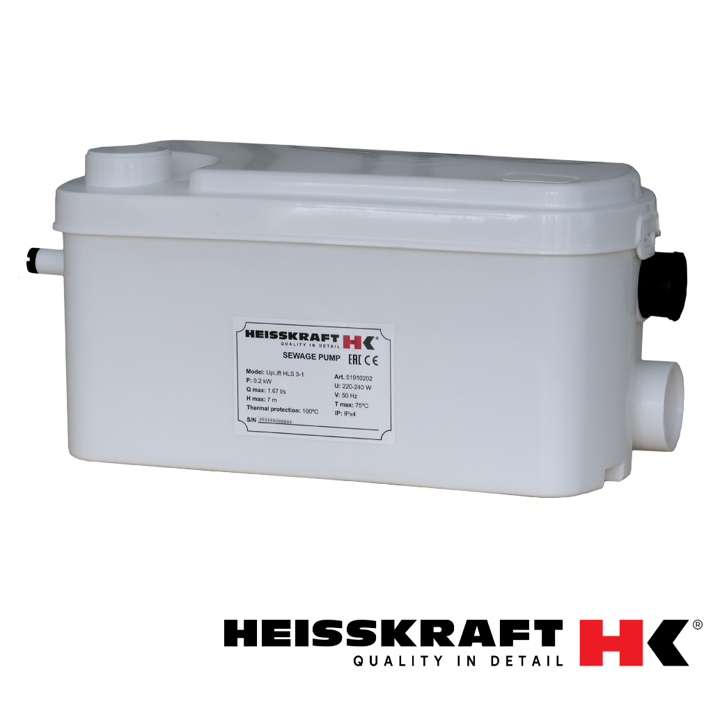 Канализационная установка Heisskraft UpLift HLS 3-1 0.2 кВт 1x230 В 1.5 A кабель 1.8 м