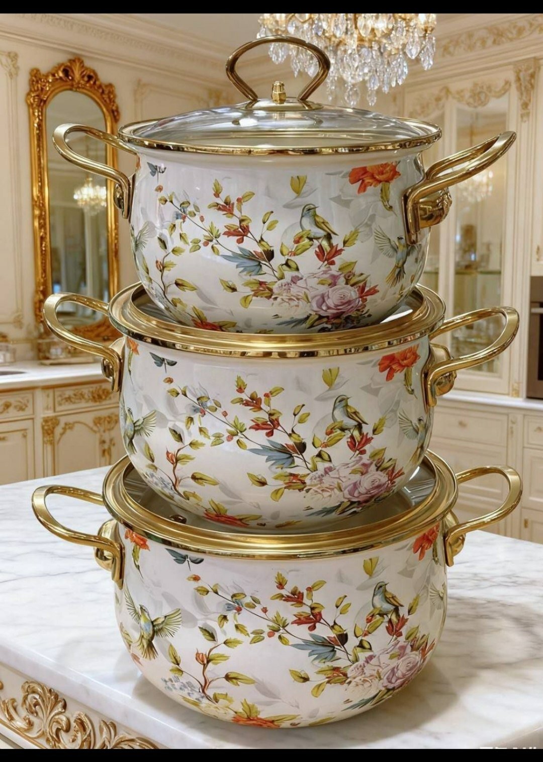 Набор кастрюль ELROS, 3 предмета, 10.2 л, трехслойное эмалевое покрытие