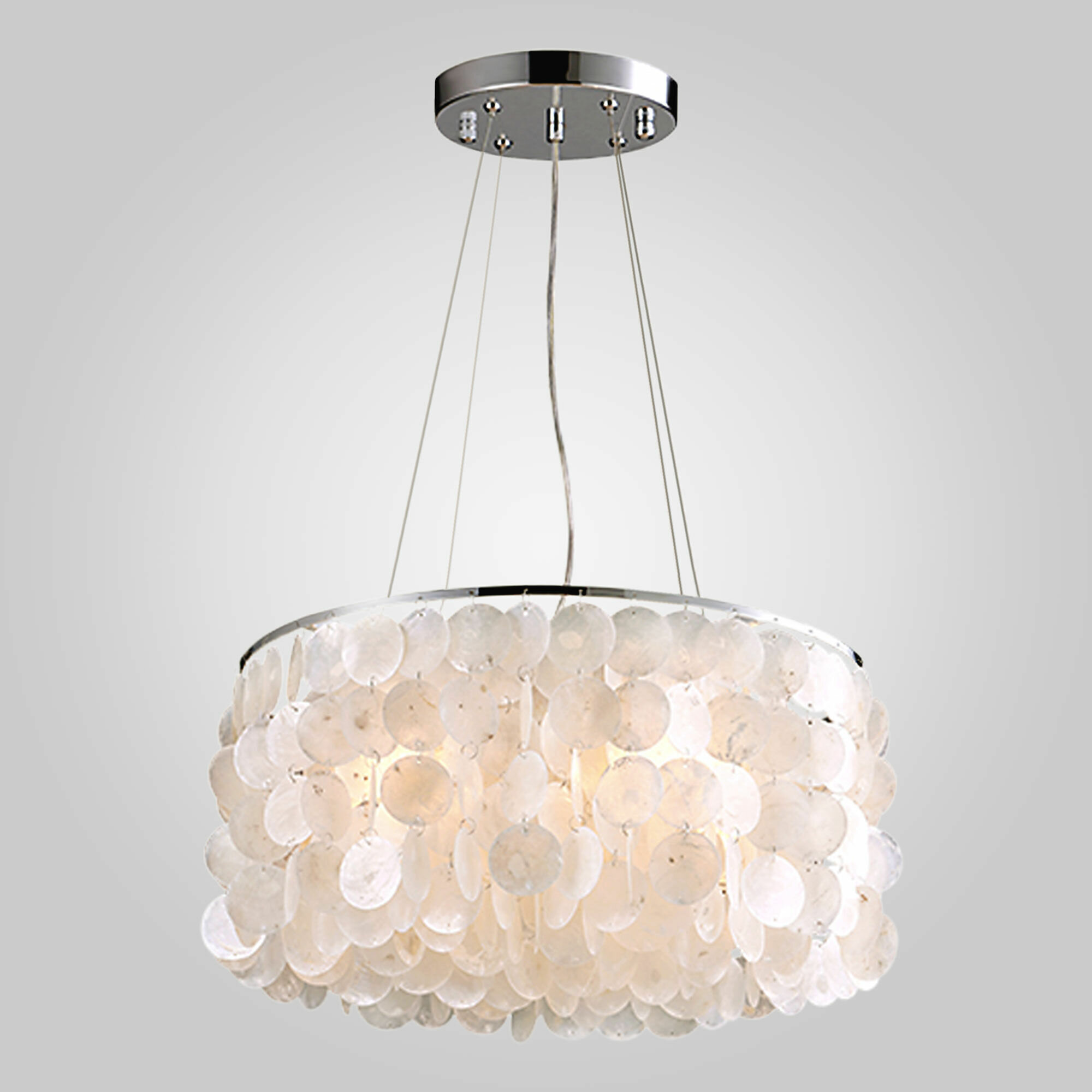 Люстра / Подвесной светильник с перламутром Eurosvet Sandra 60005/4 Е27 4*60 Вт хром