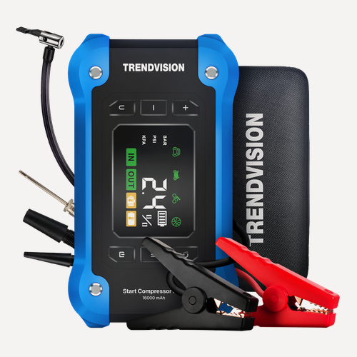 Изображение товара Компрессор TrendVision Start Compressor PRO, 1600А, USB, 4в1, с фонариком, 16000мАч