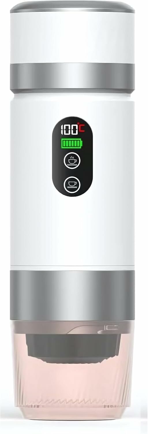 Портативная кофеварка KF-JN-03 с цифровым дисплеем и давлением 20 бар — для приготовления горячего и холодного кофе.