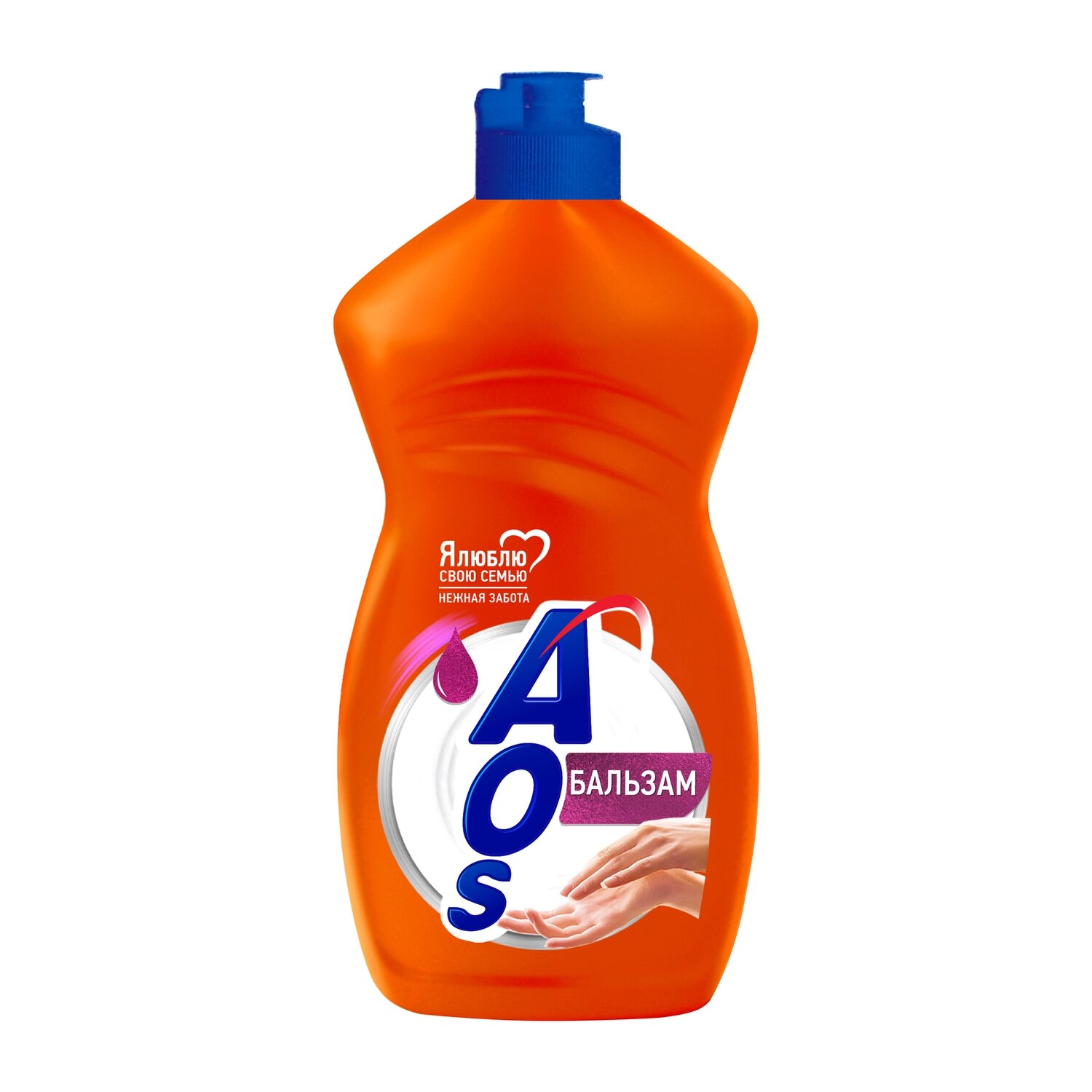 Гель для мытья посуды "AOS Бальзам/Лимон", Россия, без фосфатов, антибактериальный, 450 г