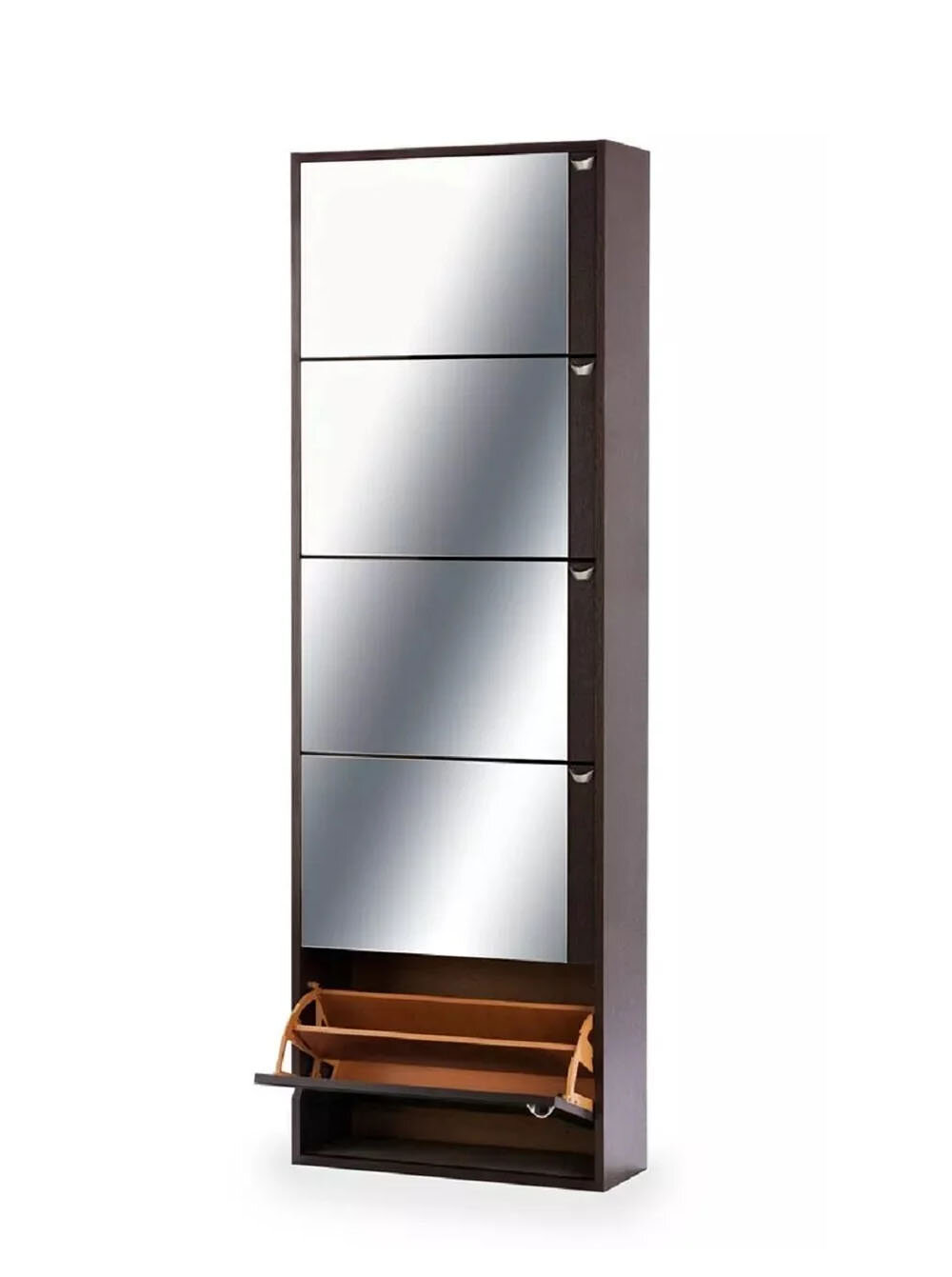 Обувница Комфорт К-5S с зеркалом венге 5 отделений 60x22x182 см