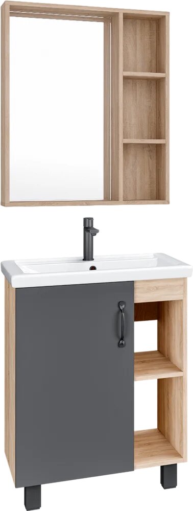 Мебель для ванной комнаты Grossman Флай 60 дуб сонома серая