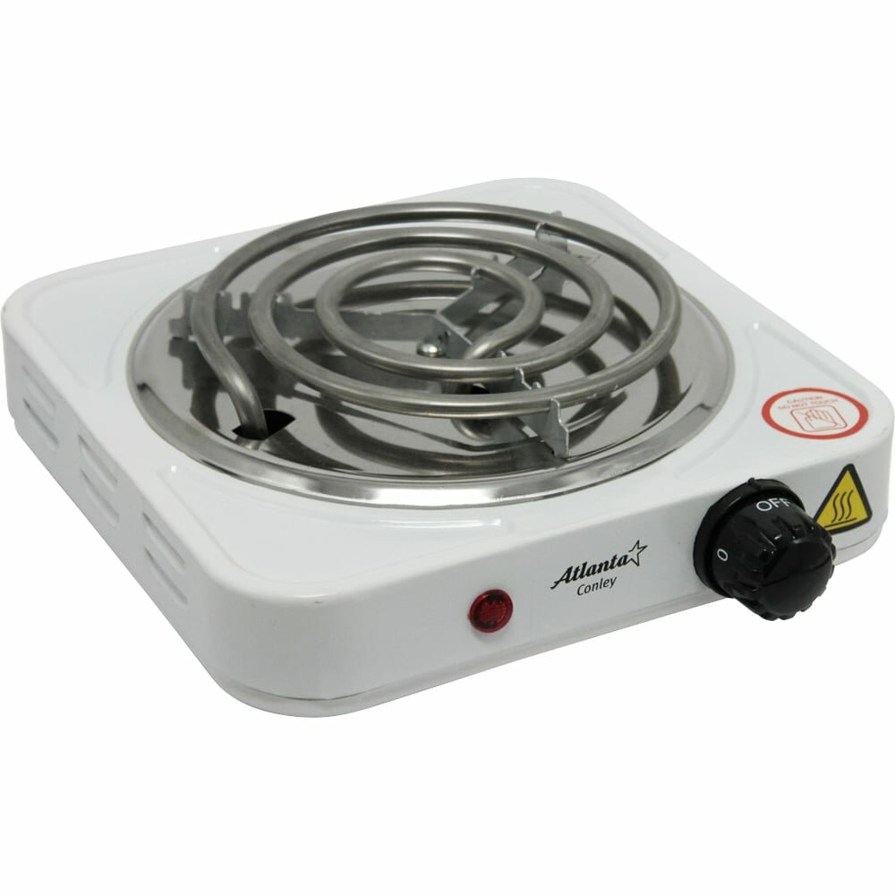 Электроплита Atlanta ATH-1734 белая 1 конфорка нержавеющая сталь