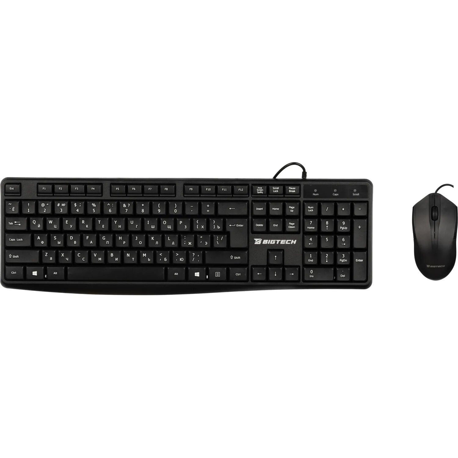 Набор клавиатура+мышь черный проводн.(104кн, 1000DPi) BT-JKMC-001/KM-108 BigTech