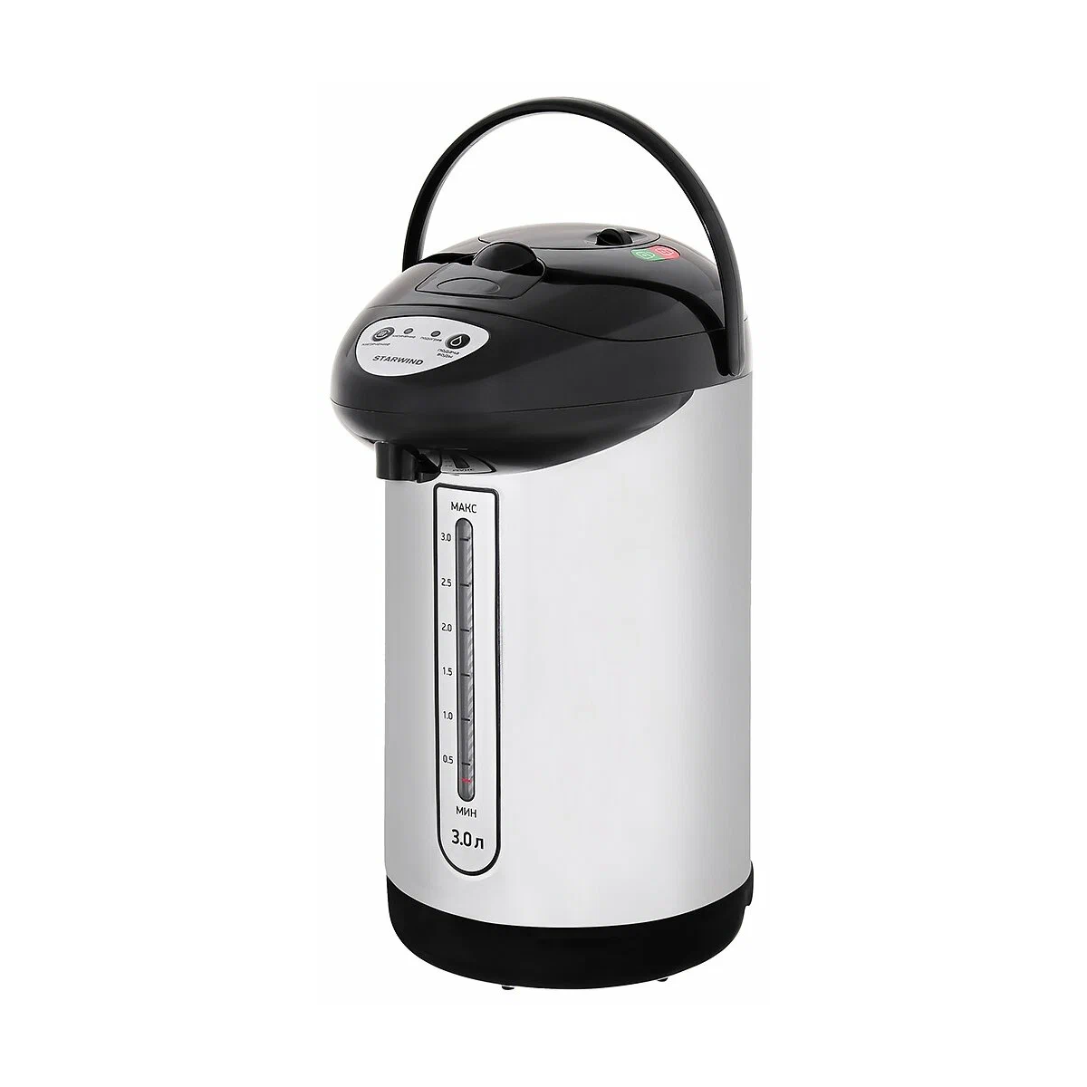 Термопот STARWIND STP1130, 3 литра, 750 Вт, нержавеющая сталь, черный