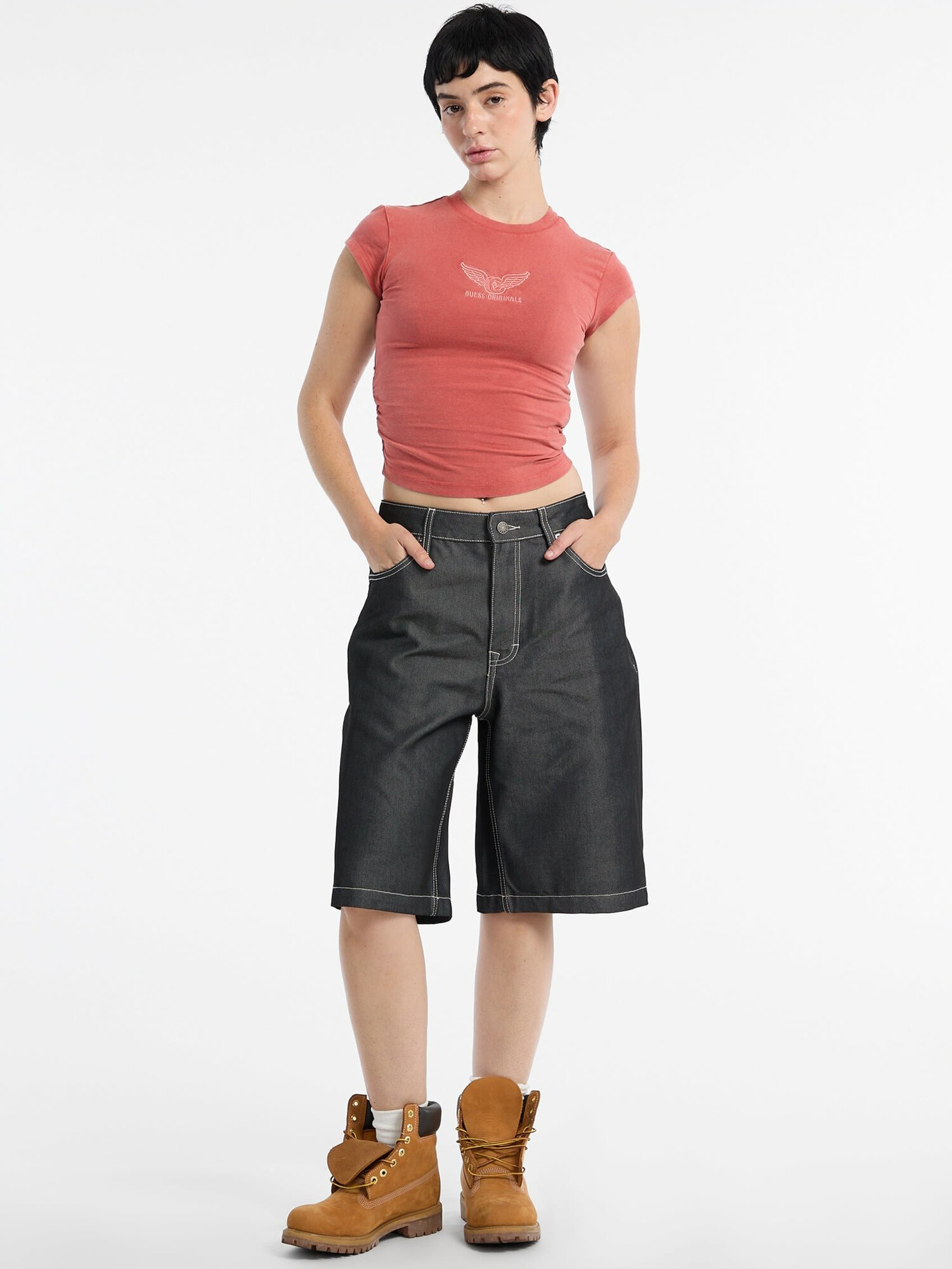 Футболка GUESS, размер L, розовый — фото 1