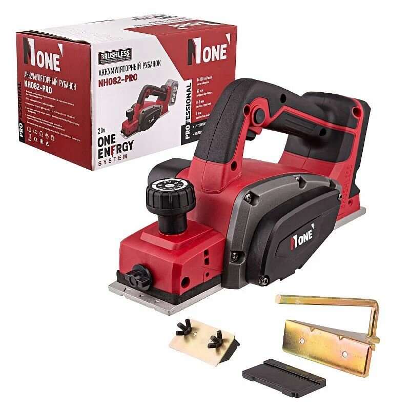 Рубанок акк. NUMBER ONE NH082-PRO (20В Li-ion без акк. без з/у 2 ножа 82х5.5х1.2мм глуб. 0-2мм)25кг