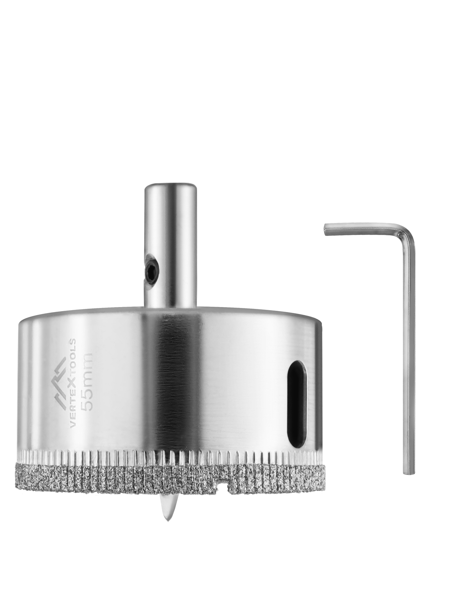 Коронка по стеклу и керамике VertexTools 55X55 с центрирующим сверлом CRv