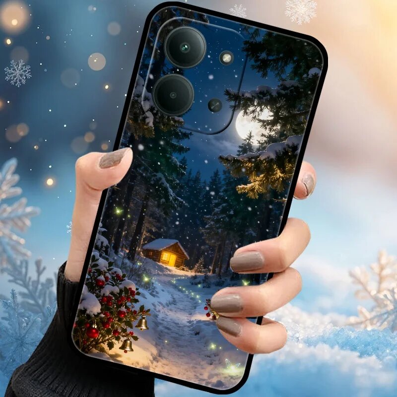 Рождественские чехлы для телефонов для Xiaomi Redmi 15 15C 4G 5G 12 12C 13 13C 14C RedmiA5 A1 A2 Plus A3 Pro A3x A5 Мягкий бампер Redmi15